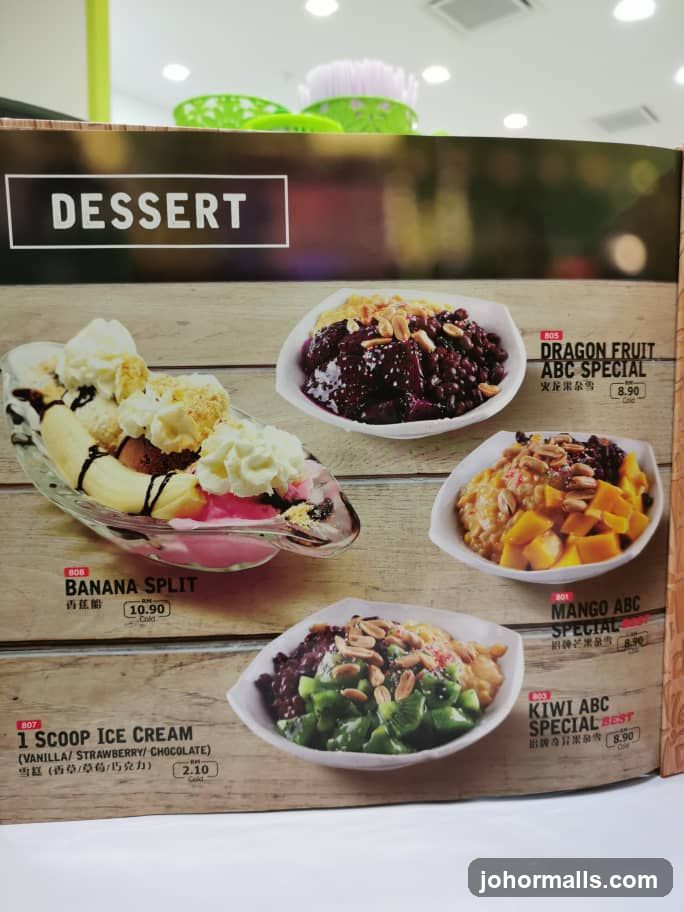 Dessert Menu