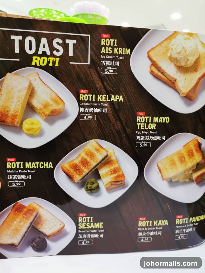 Toast Roti Menu
