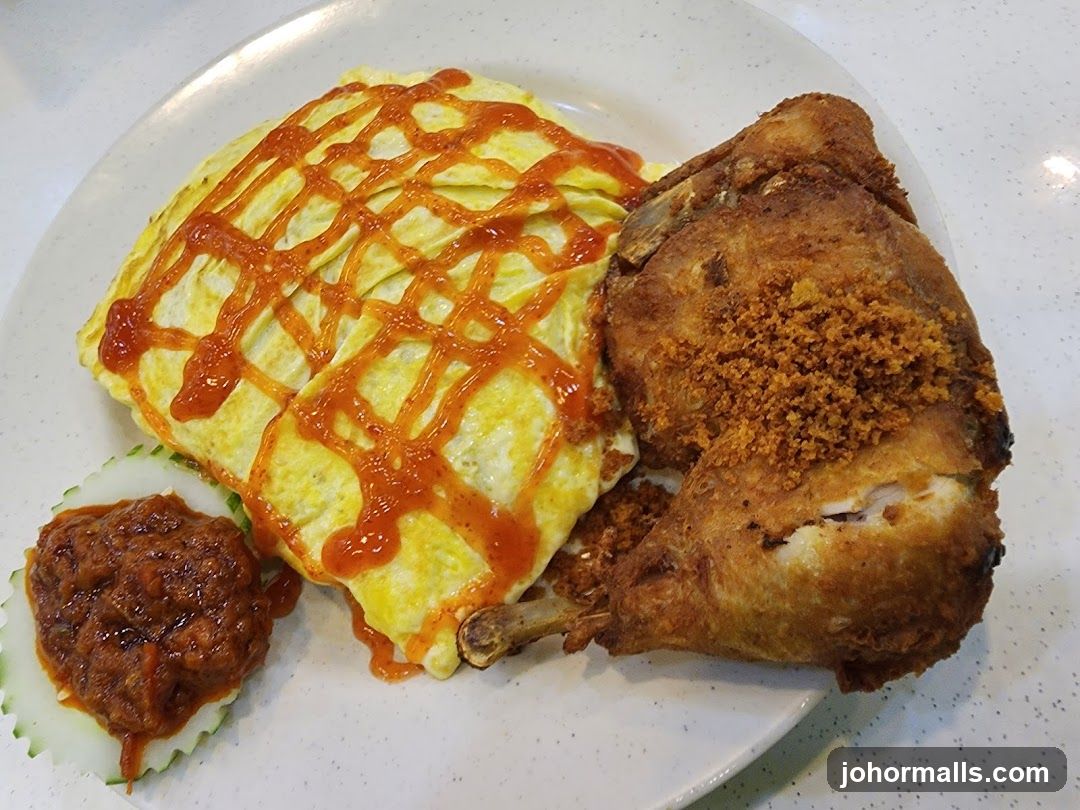Omelette with Fried Chicken and Sambal