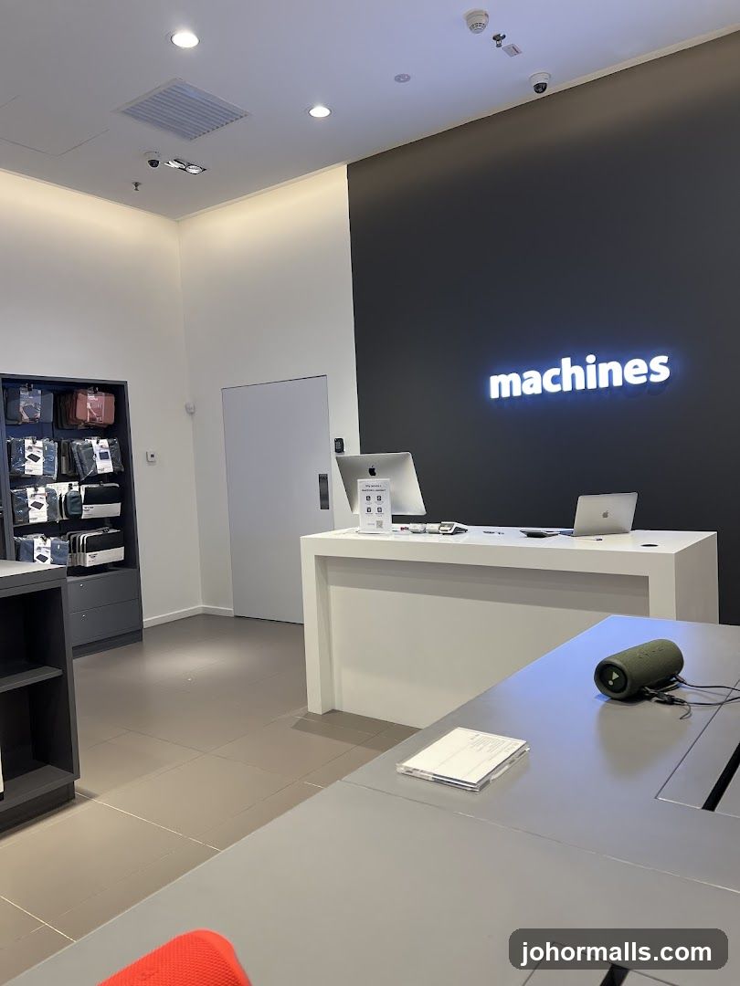 Store Interior with "machines" Signage