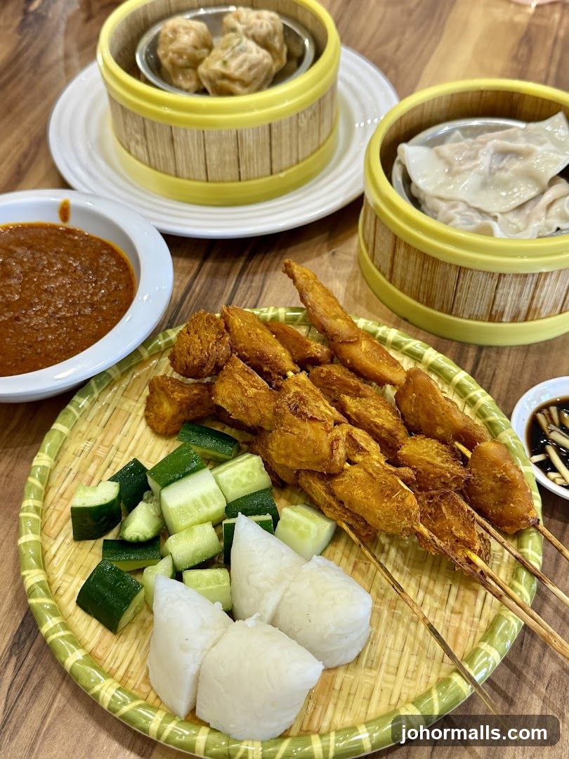 Satay with Dim Sum and Peanut Sauce