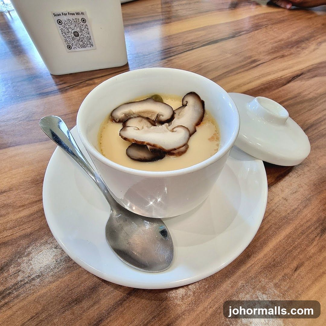 Steamed Egg Custard with Mushrooms