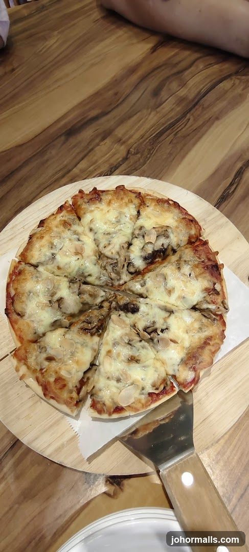 Pizza with Mushrooms and Almonds