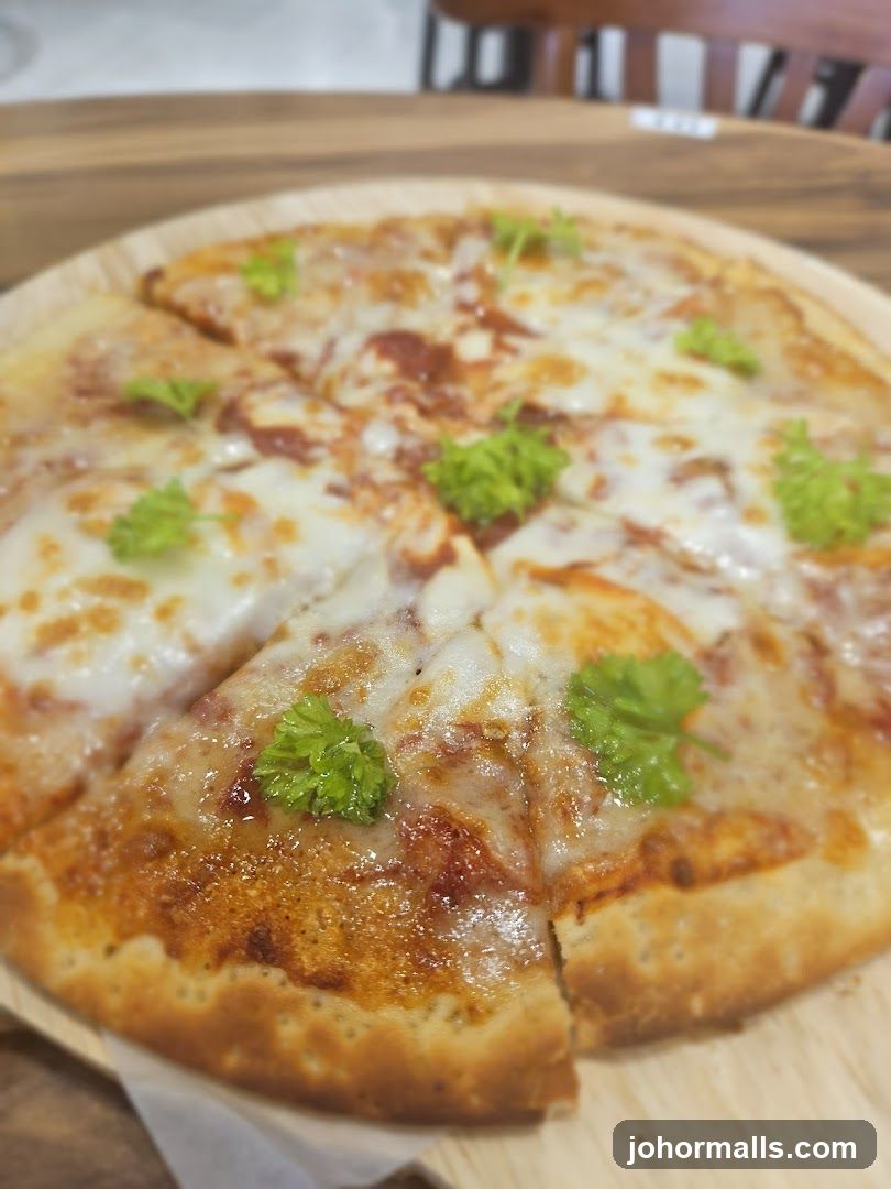 Pizza with Parsley Garnish