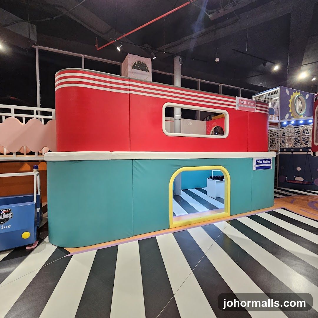 Playhouse with Fire Station and Police Station themes