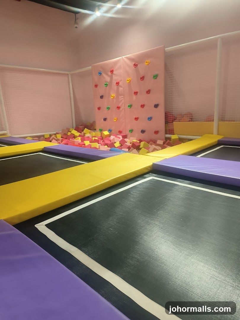 Indoor Trampoline Park with Climbing Wall