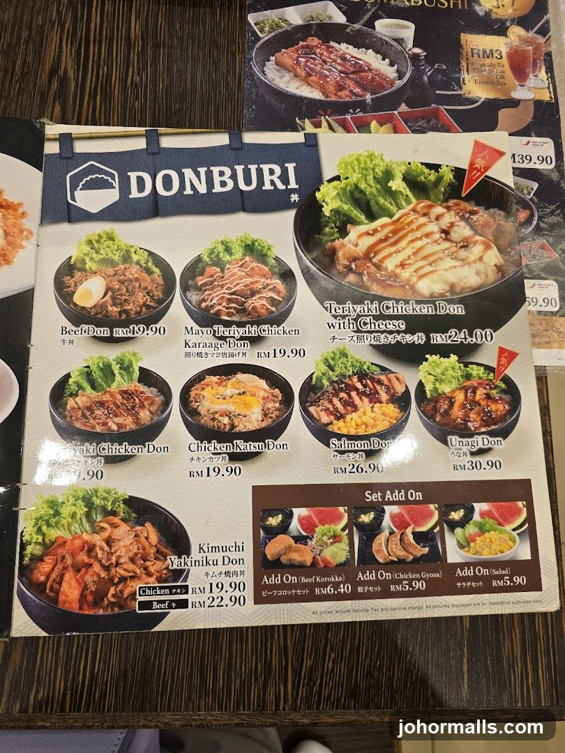 Donburi Menu