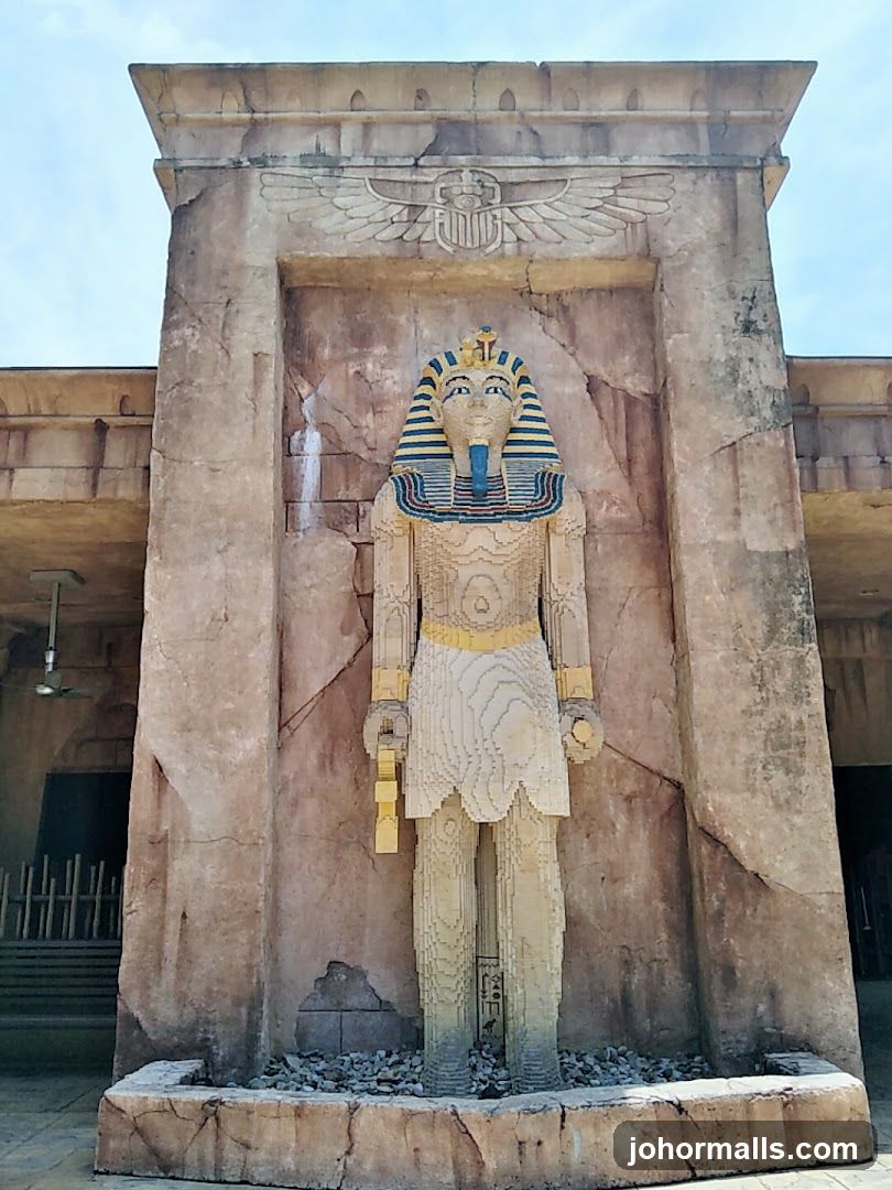 Lego Pharaoh Statue at Theme Park Entrance