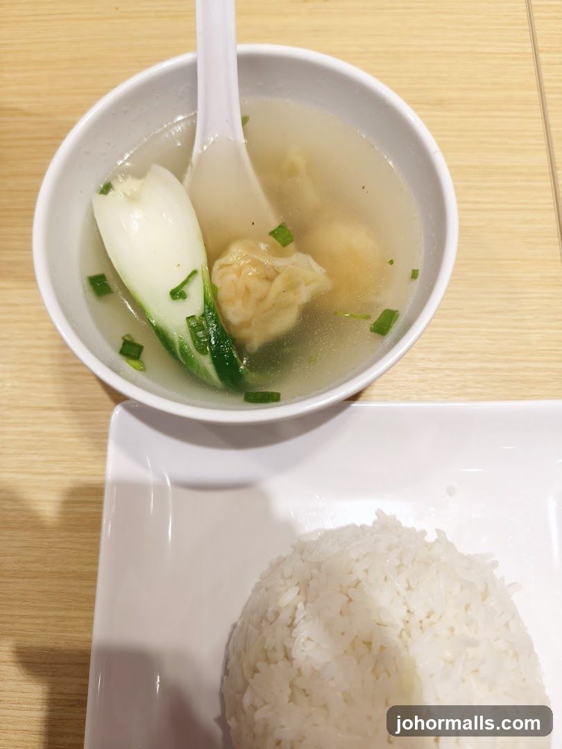 Wonton Soup and Rice