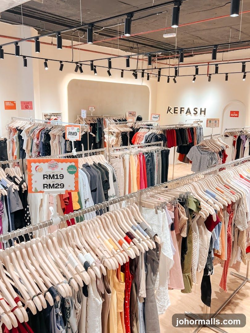 Interior of clothing store