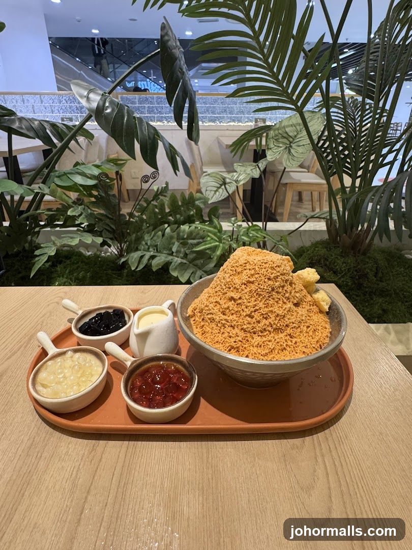 Bowl of shaved ice with toppings
