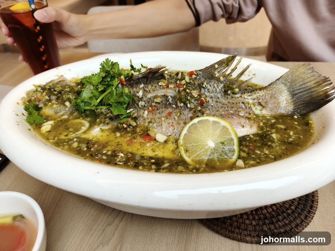 Dish served at dining table