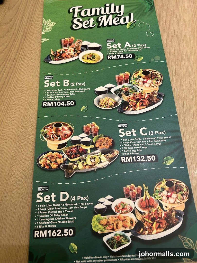 Family Set Meal Menu
