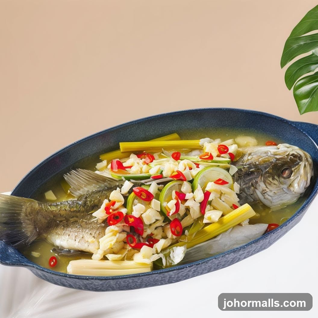 Fish Dish in Blue Bowl