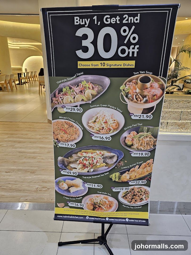 Promotional Signboard in Restaurant Interior
