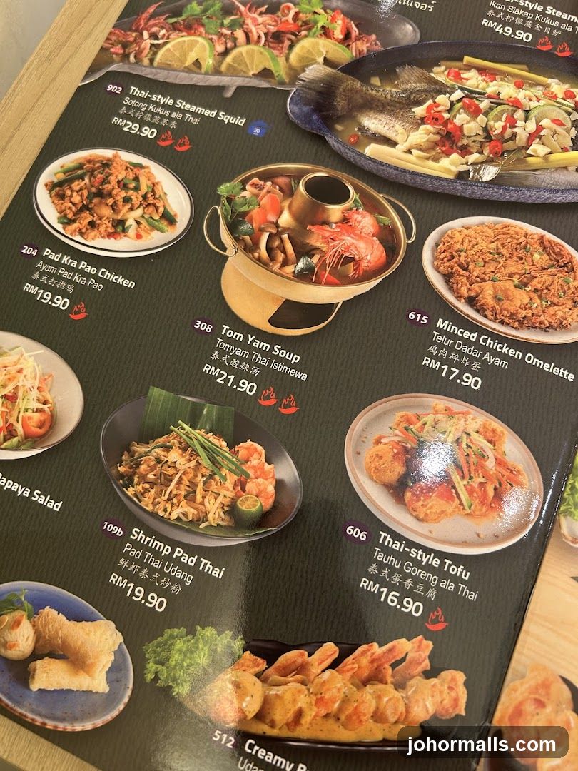 Thai Cuisine Menu
