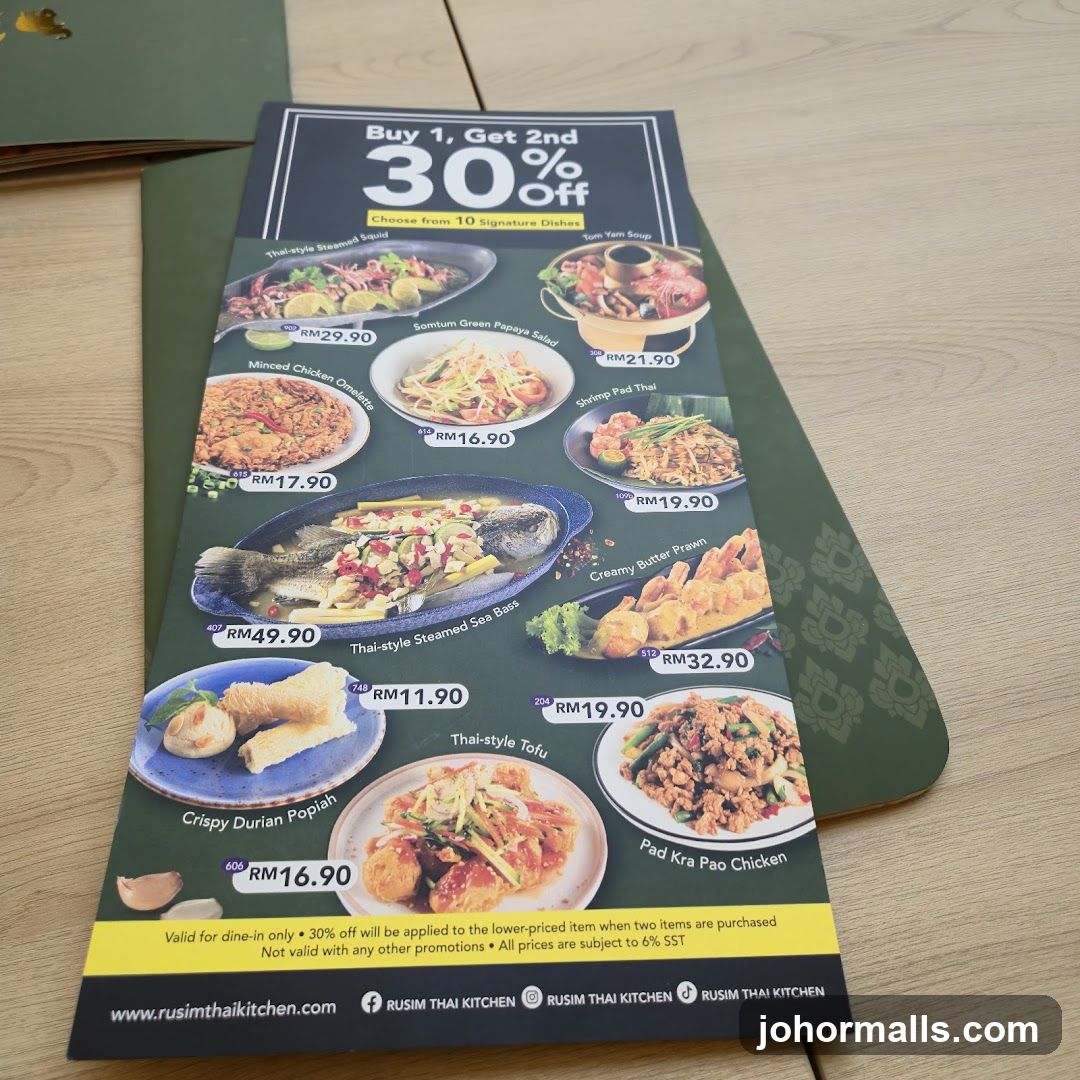 Rusim Thai Kitchen Menu Promotion