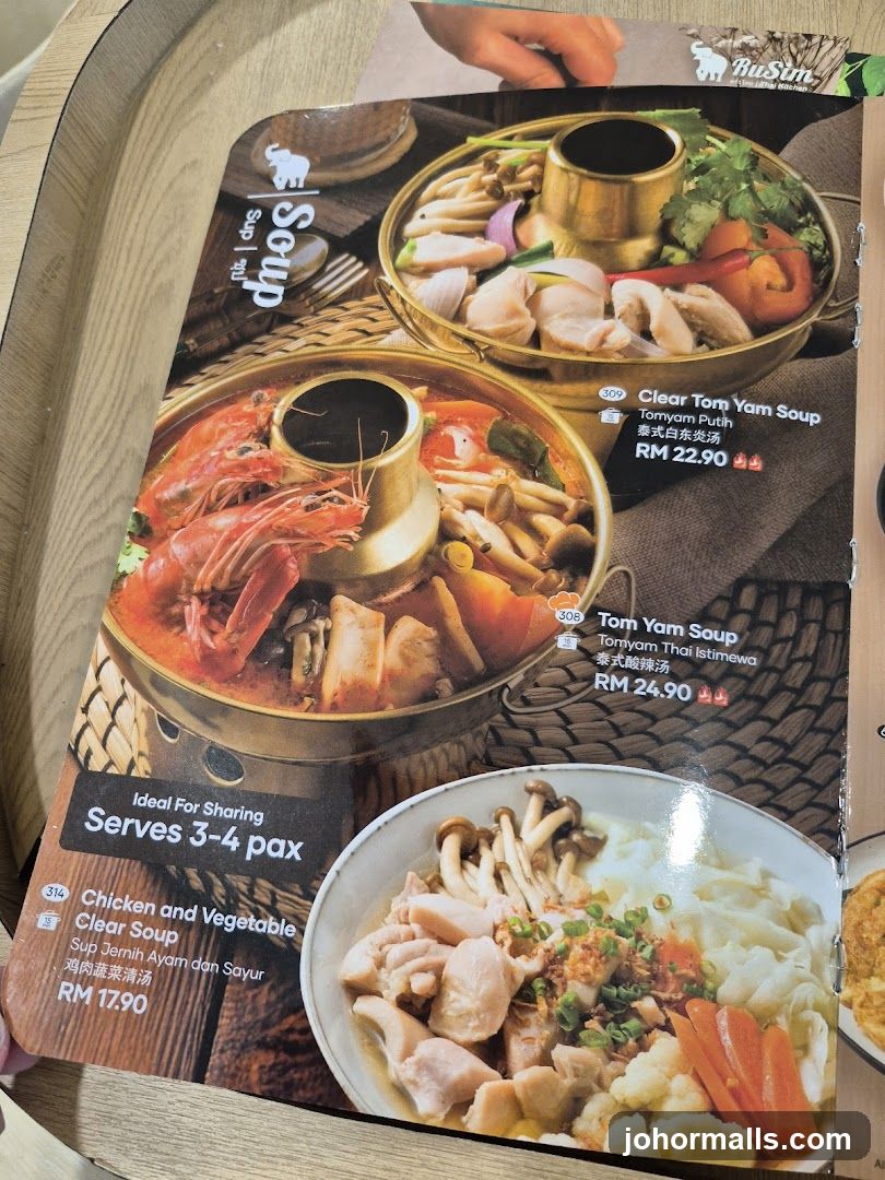 BuSim Soup Menu