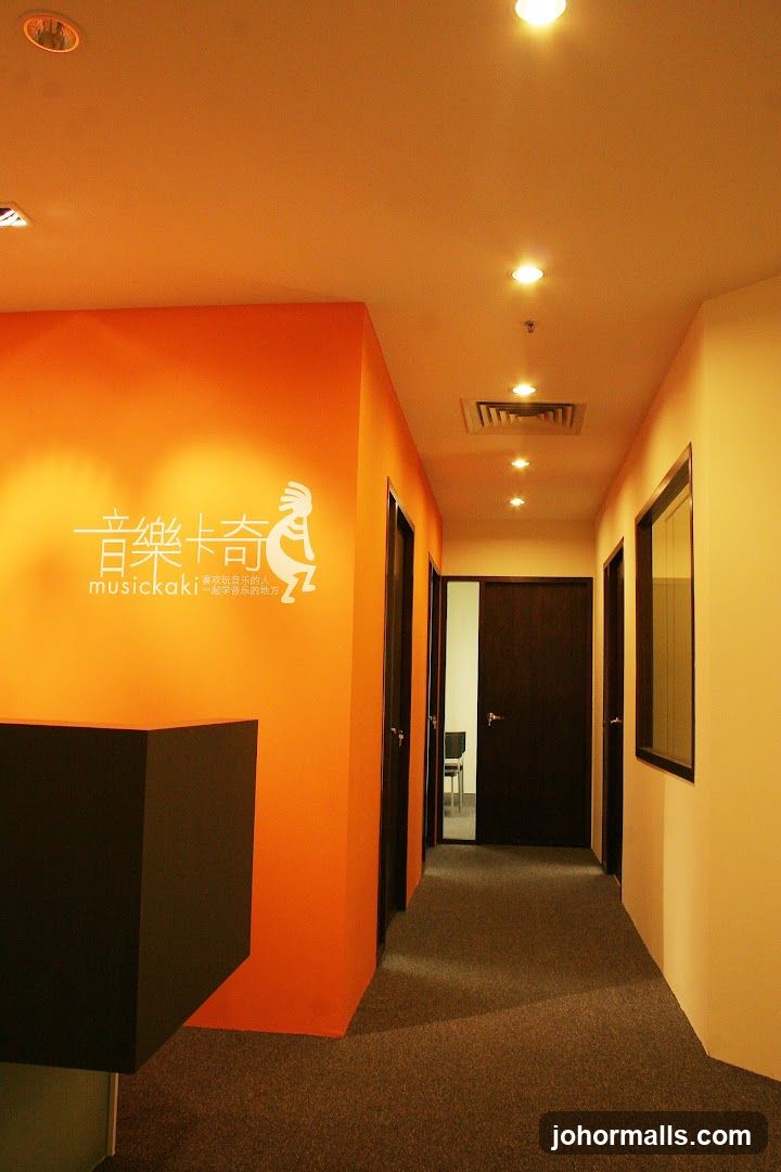 Interior hallway of a music-related establishment