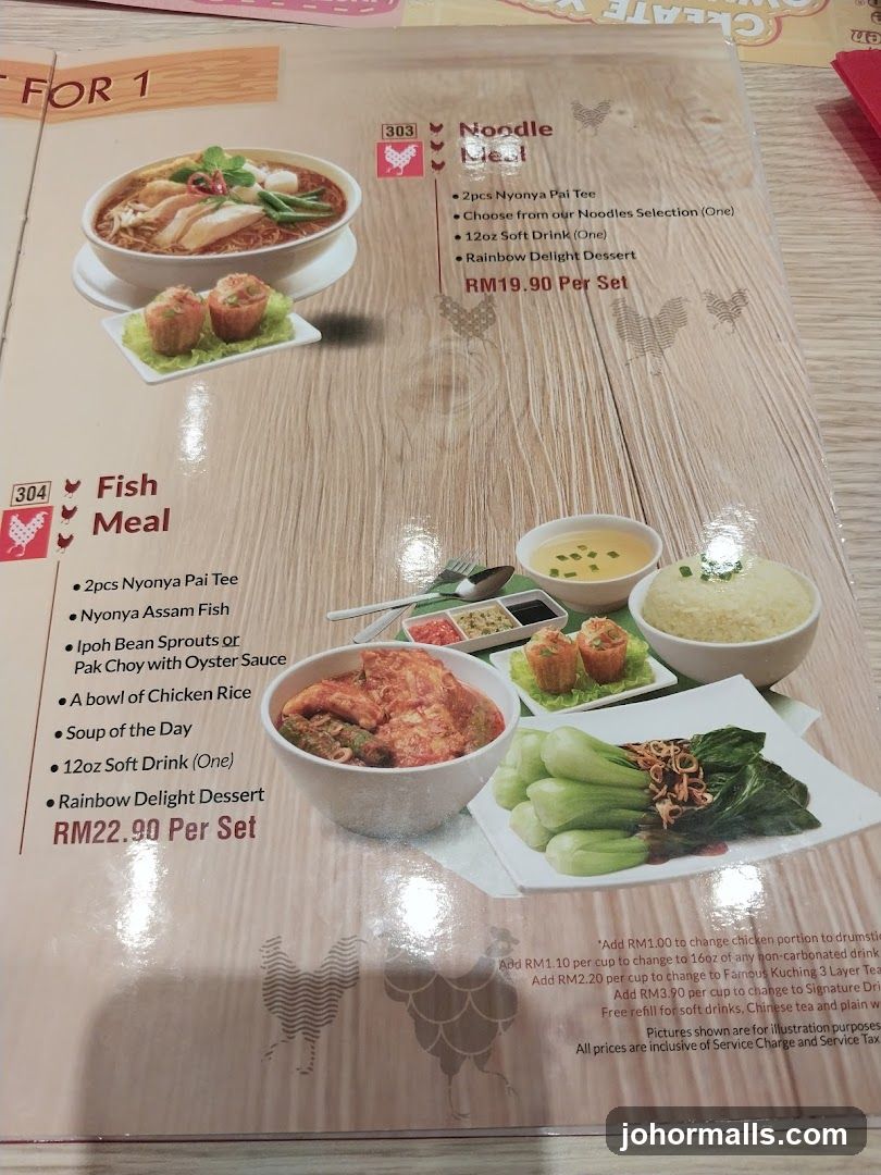 Noodle and Fish Meal Options