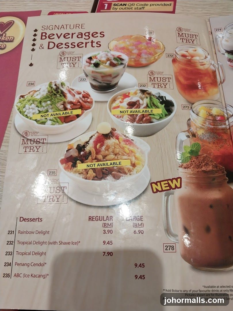 Signature Beverages & Desserts Menu