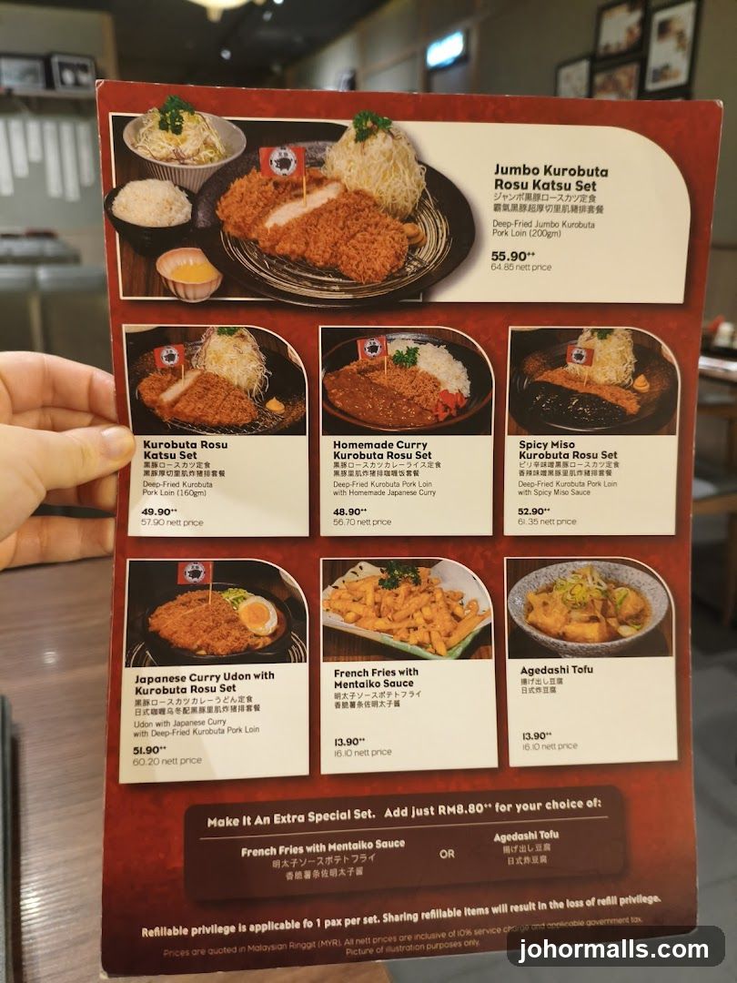 Kurobuta Rosu Katsu Set Menu