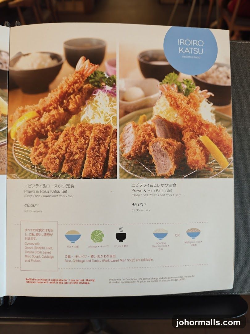 Iroiro Katsu Menu Page