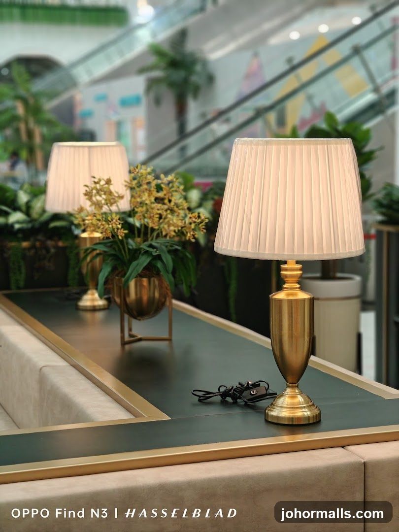 Table Lamps and Plant