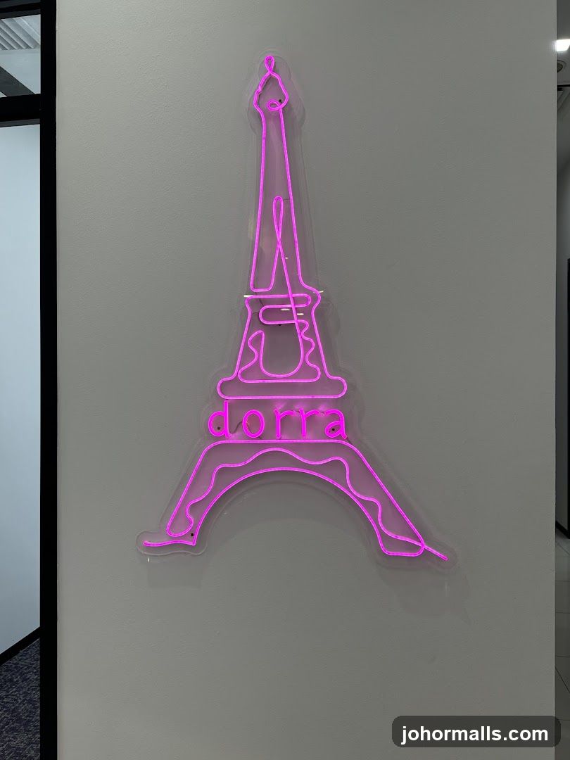 Pink Neon Eiffel Tower Signage