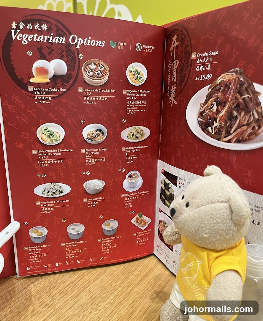 Vegetarian Options Menu