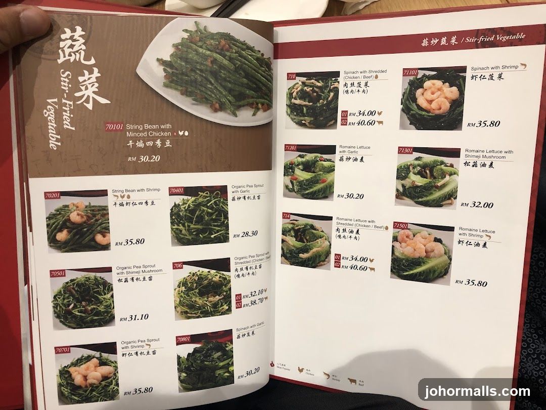Stir-Fried Vegetable Menu
