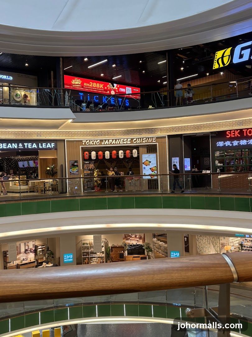 Multi-level shopping mall interior