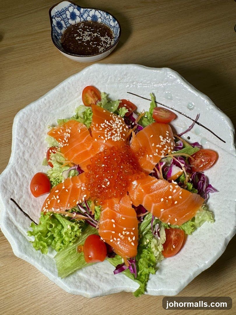 Salmon Sashimi Salad with Sesame Dressing