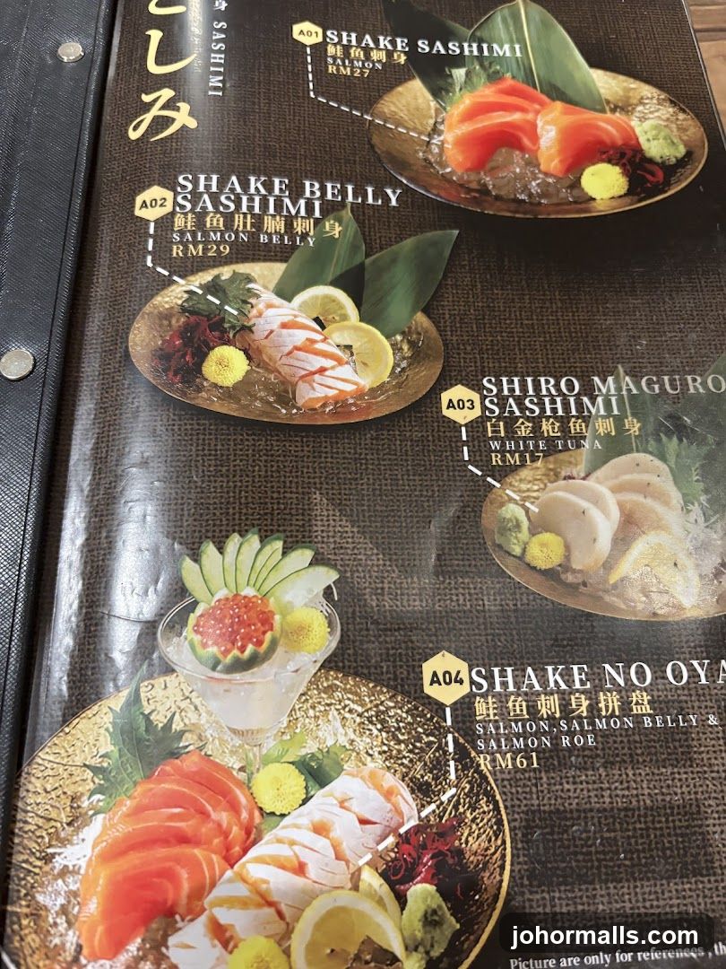 Sashimi Menu Section
