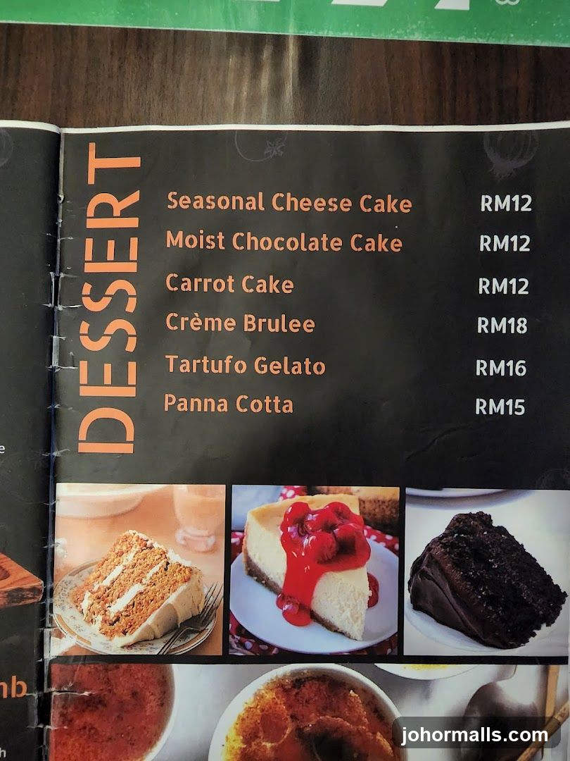 Dessert Menu