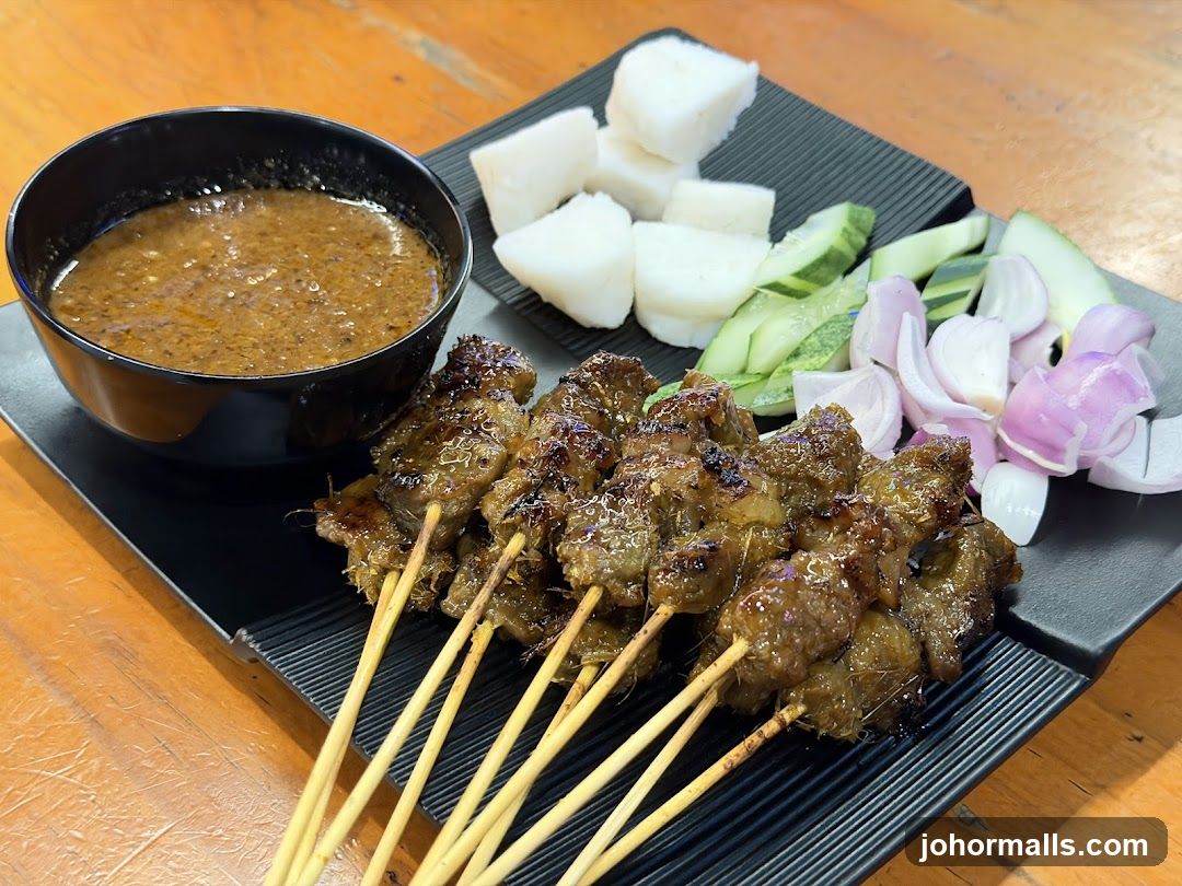 Sate with accompaniments