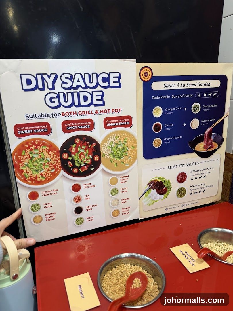 DIY Sauce Guide at Seoul Garden