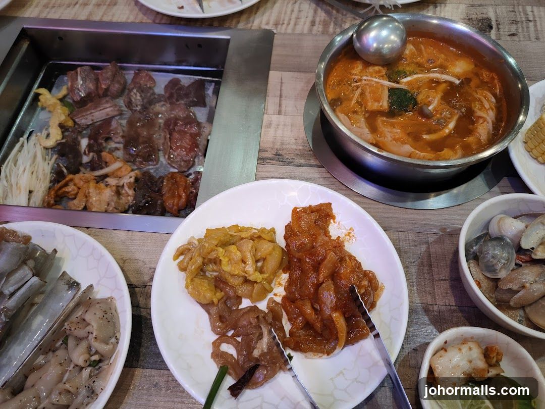 Table with Korean-style dishes