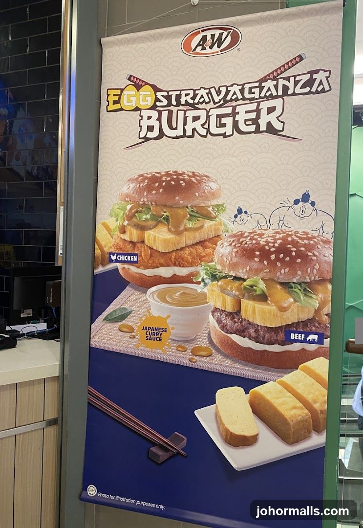 AW Egg Stravaganza Burger advertisement