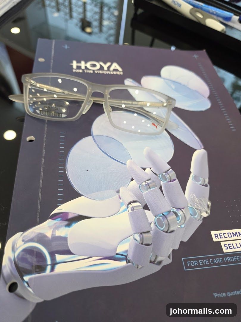 Hoya Eyewear Catalog with Glasses Display