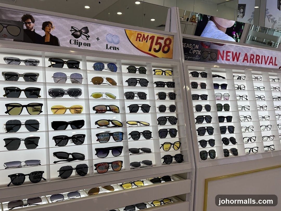 Sunglasses Display in Retail Store