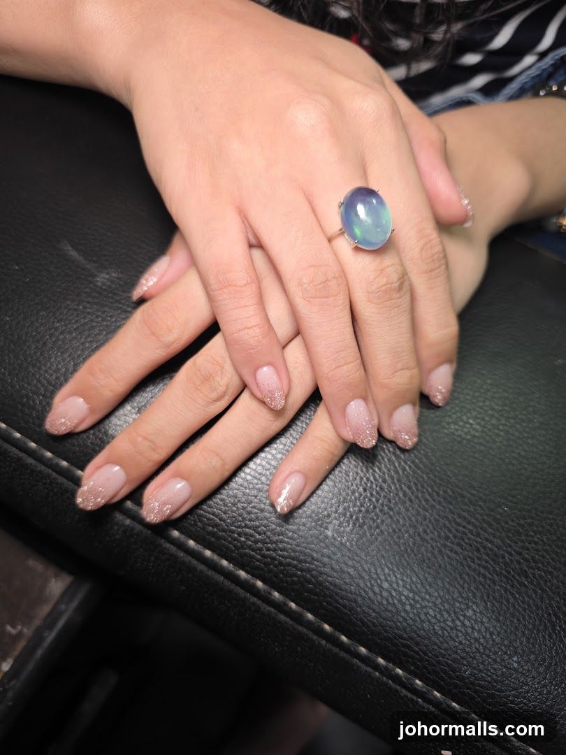 Hand with Nail Art and Ring