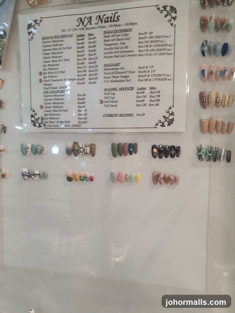 NA Nails Menu