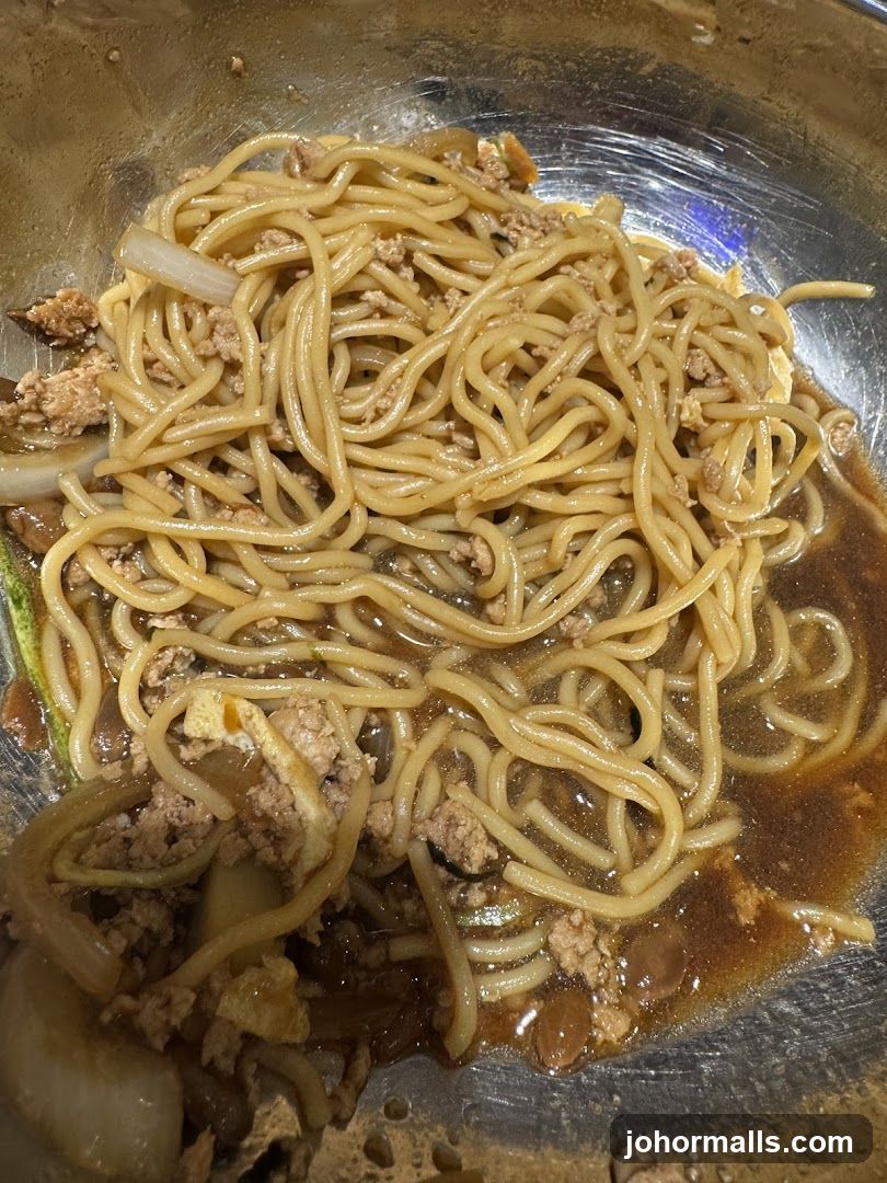 Noodles in a bowl