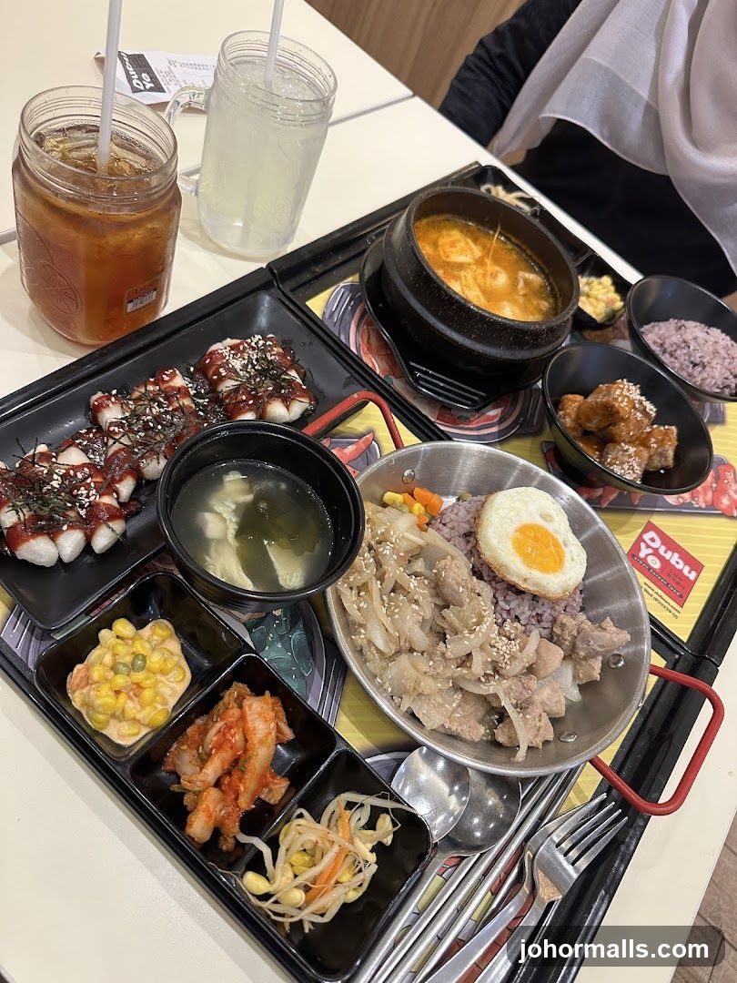 Dinner tray with Korean dishes