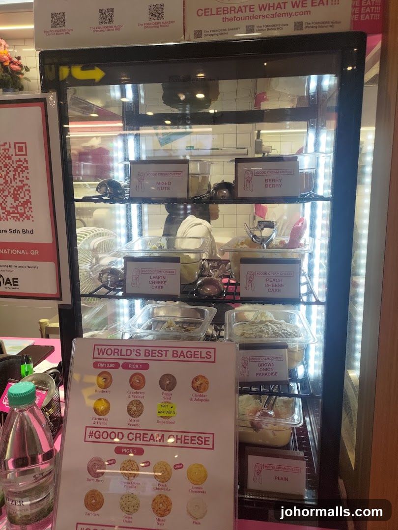 Ice cream display at a café