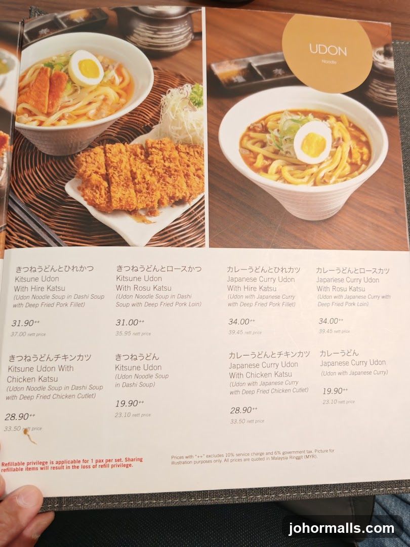 Udon Menu