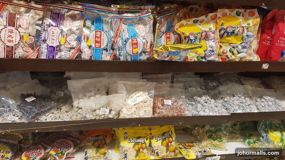 Shelf Display of Traditional Snacks and Candies