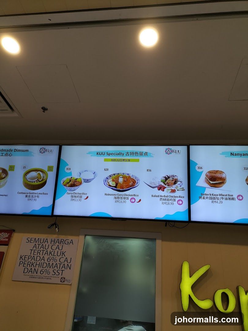 KUU Specialty Menu Display