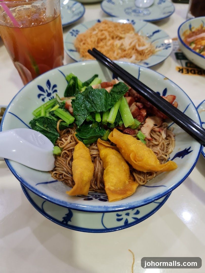 Table Setting with Noodles and Beverage